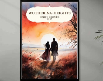 Wuthering Heights Art Print Emily Bronte Poster Decor Dark Academia Wall Art Bookish Literature Decor Literary Gift Bronte Sister Heathcliff