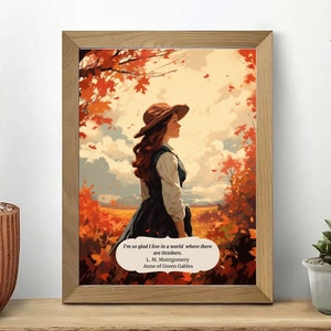 Anne of Green Gables Print Bookstagram Poster Light Academia Wall Art Cottagecore Decor Bookish Print Literary Art Painting Poster