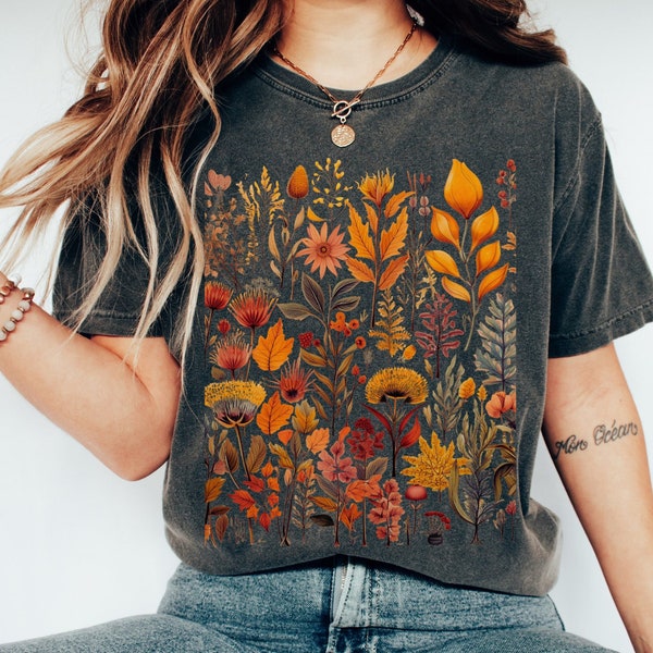 Cottagecore Shirt Granola Girl Boho Wildflower Shirt Botanical Shirt Cottage Core Shirt Goblincore Shirt Fairycore Floral Shirt Nature