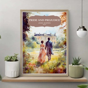 Pride and Prejudice Poster Print Pride and Prejudice Art Jane Austen Art Light Academia Decor Wall Art Bookish Decor Literature Poster Art