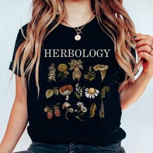 Herbology shirt dark cottagecore tshirt green witch t shirt fairycore t-shirt dark academia tee literary gift bookish shirt literature