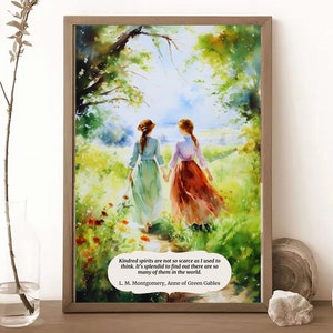 Anne of Green Gables Print Bookstagram Poster Light Academia Wall Art Cottagecore Decor Bookish Print Literary Art Painting Poster