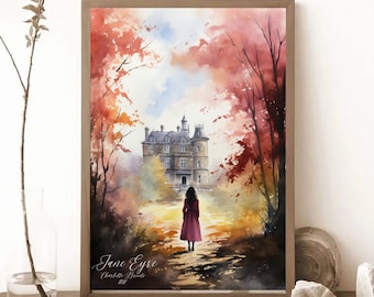 Jane Eyre Art Poster Jane Eyre Print Wall Art Dark Academia Decor Print Literature Poster Decor Wall Art Literary Bookish Decor Bookworm