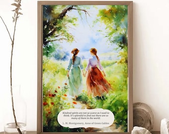 Anne of Green Gables Print Bookstagram Poster Light Academia Wall Art Cottagecore Decor Bookish Print Literary Art Painting Poster
