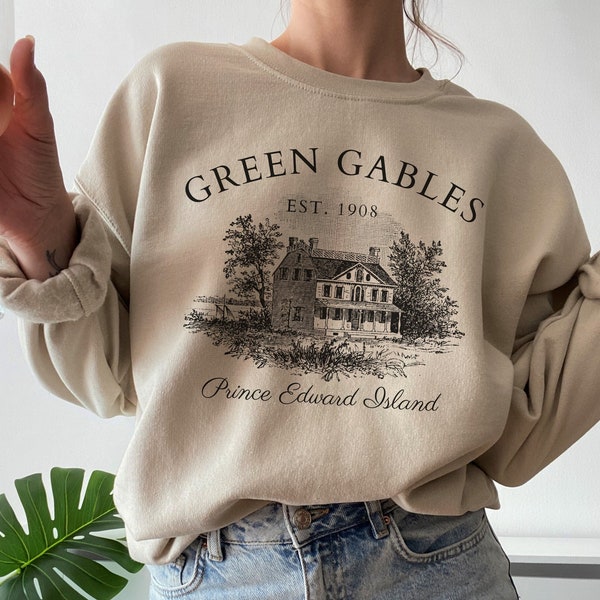 Chemise des fans de Green Gables, sweat Bookstagram, pull universitaire léger, cadeau littéraire, chemise littéraire à col rond, lecture livres