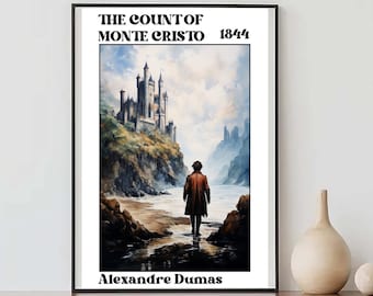 The Count of Monte Cristo poster Alexandre Dumas art print book literary literature decor bibliophile reading artwork book lover painting