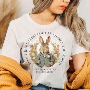 Peter-Rabbit Shirt Beatrix Print Rabbit Art Bibliophile Shirt Literary Gift Book Shirt Reading Cottagecore Clothing Light Academia