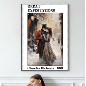 Great Expectations poster Charles Dickens art print book literary literature decor book lover bibliophile artwork bookish reading poster