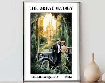 The Great Gatsby Poster F Scott Fitzgerald Wall Art Great Gatsby Decor Light Academia Print Literature Poster Art Bookish Decor Literary Art