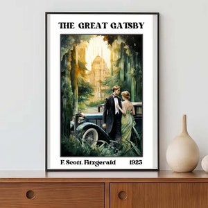 The Great Gatsby Poster F Scott Fitzgerald Wall Art Great Gatsby Decor Light Academia Print Literature Poster Art Bookish Decor Literary Art