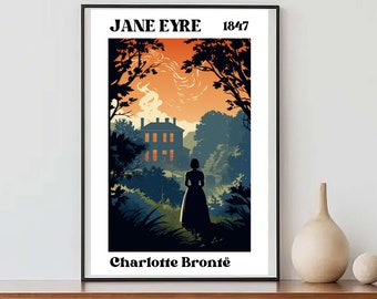 Jane Eyre Art Poster Jane Eyre Print Wall Art Dark Academia Decor Print Literature Poster Decor Wall Art Literary Bookish Decor Bookworm