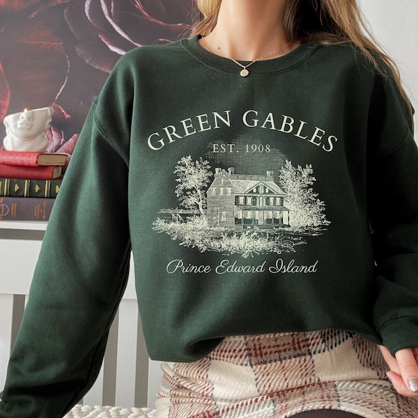 Sweat-shirt fandom Green Gables, chemise Bookstagram, université légère, vêtements cottagecore, fandom, livre de lecture, pull, littérature, cadeau littéraire