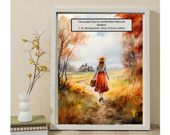 Anne of Green Gables Print Cottagecore Decor Art Light Academia Print Bookstagram Poster Bookish Print Literary Art Anne Shirley Print