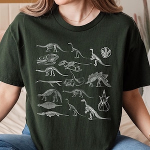 Dinosaur Fossils Tshirt, Dinosaur Lover T-shirt, Paleontology Fossil Tee, Vintage Jurassic T Shirt, Dino Lover Nerdy Shirt, Animal Lover