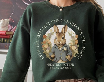 Peter Rabbit-sweater Beatrix-trui Rabbit Art bibliofiel shirt literair cadeau boek shirt lezing Cottagecore Light Academia