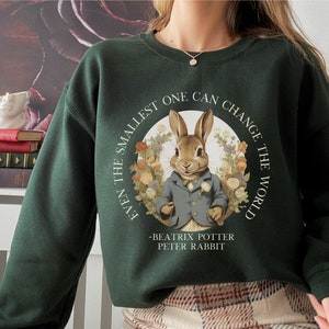Peter Rabbit sweatshirt Beatrix sweater Rabbit Art Bibliophile Shirt Literary Gift Book Shirt Reading Cottagecore Light Academia