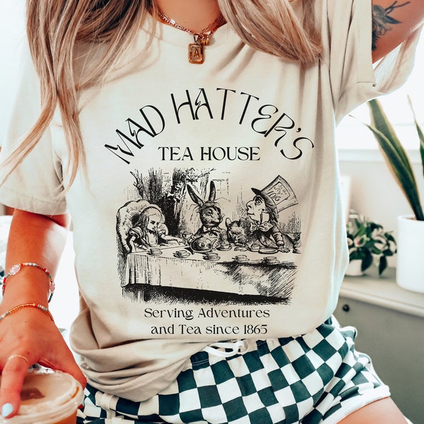 Alice im Wunderland-Shirt Alice im Wunderland-Shirt Alice im Wunderland-Shirt Mad Hatter Grinsekatze Queen of Hearts Buch-Shirt