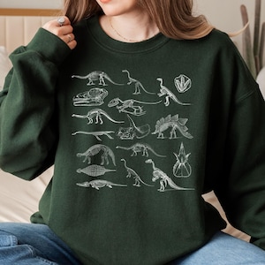 Dinosaur Fossils sweatshirt, Dinosaur Lover shirt, Paleontology Skeleton t-shirt, Dino lover gift, Vintage Jurassic Nerdy tshirt