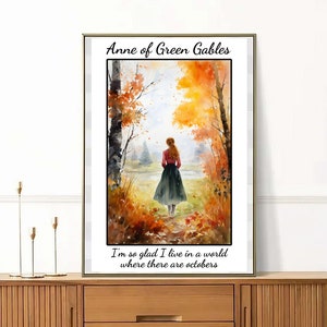 Anne of Green Gables Print Bookstagram Poster Light Academia Wall Art Cottagecore Decor Bookish Print Literary Art Montgomery