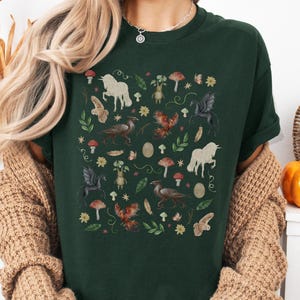 Magical Creatures Shirt Magic Wizard Fandom Tshirt Fantasy Bookish Merch Magical Book Fairycore T-shirt Goblincore Bookworm Gift for Her Tee