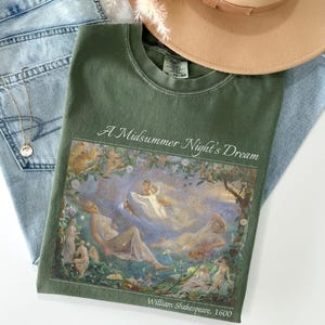 Ein Sommernachtstraum Comfort Colors® Shirt Shakespeare Buch Fandom Merch Fairycore Buchliebhaber Tshirt Vintage Dichter Malerei T-Shirt Geschenk