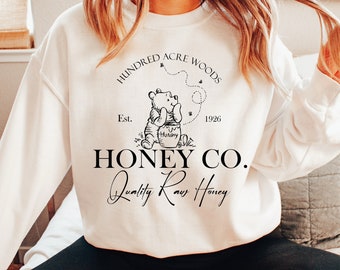 Winnie de Poeh-shirt Honey love reading vintage sweater leraar lichte academische kleding literaire fandom leesgrage cadeau