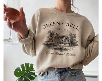 Maglietta Green Gables Fandom Felpa Bookstagram maglione leggero del mondo accademico regalo letterario girocollo camicia di letteratura lettura