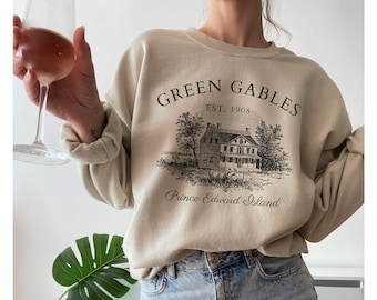 Camiseta de fandom de Green Gables, sudadera Bookstagram, suéter ligero de la academia, regalo literario, camiseta literaria de cuello redondo de lectura