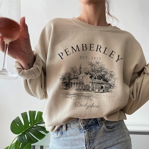 Pride and Prejudice sweatshirt Jane Austen gift Pemberley light academia shirt literature literary book shirt bookish reading bibliophile