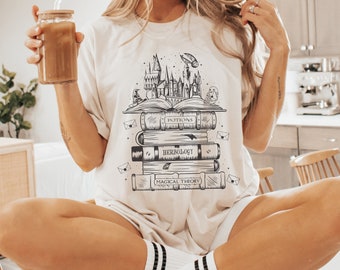 Camiseta de lectura de libros, ropa gótica de la academia oscura, regalo de cumpleaños, Navidad, fandom, Halloween, camiseta de pociones de herbología, profesor, bibliotecario