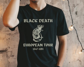 black death European tour shirt, dark medieval clothing, horror history t-shirt, grunge tshirt, dark academia, blackdeath gothic t shirt