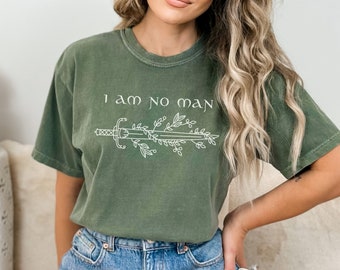 I Am No Man T-shirt, Dark Academia Shirt, Vintage Book Gothic Tee, Feminism Quote T Shirt, Fandom Merch, Librarian Gift, Comfort Colors®