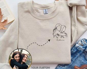 Personalized photo sweater, custom picture sweatshirt, birthday Christmas gift for her, romantic gift for him, siblings friend family gift