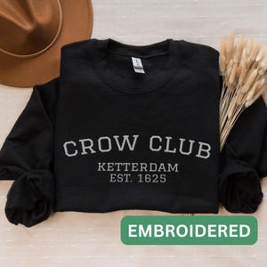 GEBORDUURDE Ketterdam Crow Club-sweater Fantasy Book Fandom-trui Booktok Merch Dark Academia Gothic Reading Booklover-shirt met ronde hals