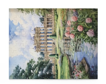 Rompecabezas de Pemberley, Orgullo y prejuicio, merchandising de Jane Austen, regalo literario para ella, decoración floral de Light Academia (120, 252 y 500 piezas)