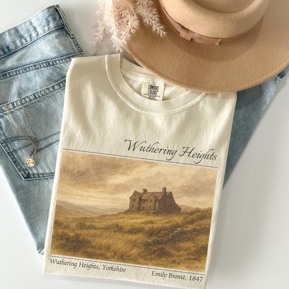 Wuthering Heights Comfort Colors® Shirt Emily Bronte Bookish Merch Dark Academia Literary Tshirt Gothic Romance Tee Booknerd Reading T-Shirt