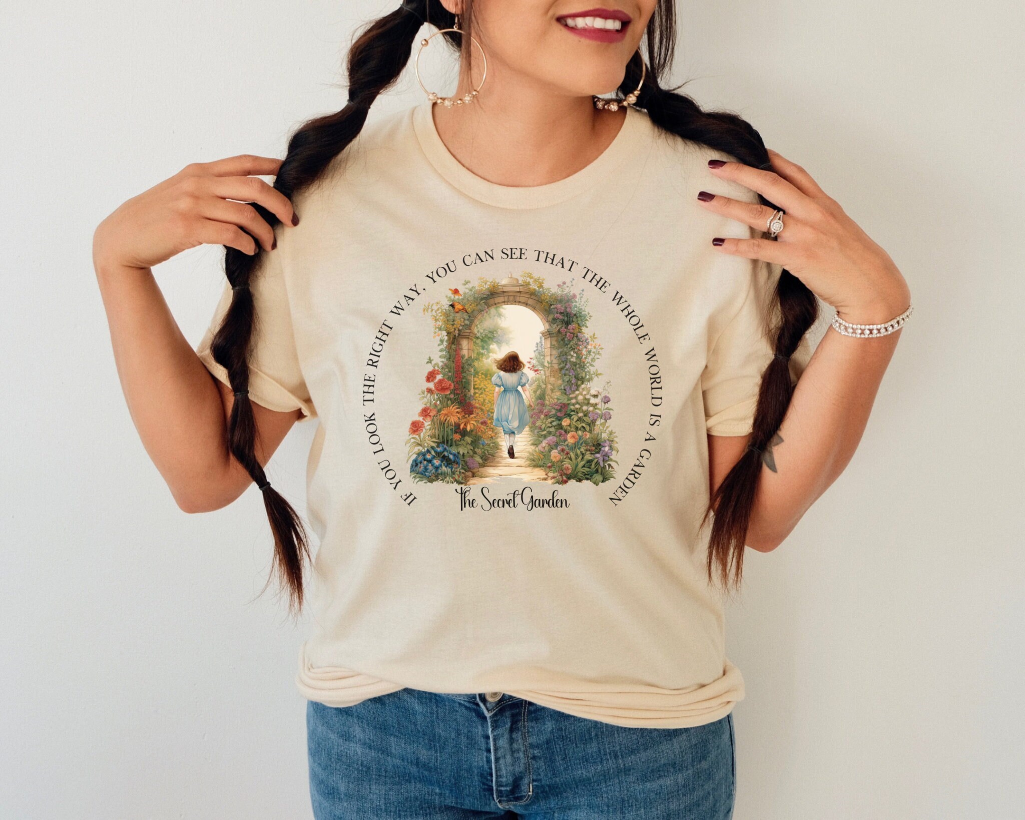 Notch Collar Tee in Secret Garden