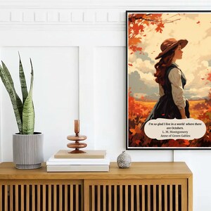 Anne of Green Gables Print Bookstagram Poster Light Academia Wall Art Cottagecore Decor Bookish Print Literary Art Painting Poster image 5