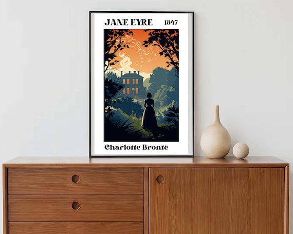 Jane Eyre Art Poster Jane Eyre Print Wall Art Dark Academia Decor Print Literature Poster Decor Wall Art Literary Bookish Decor Bookworm