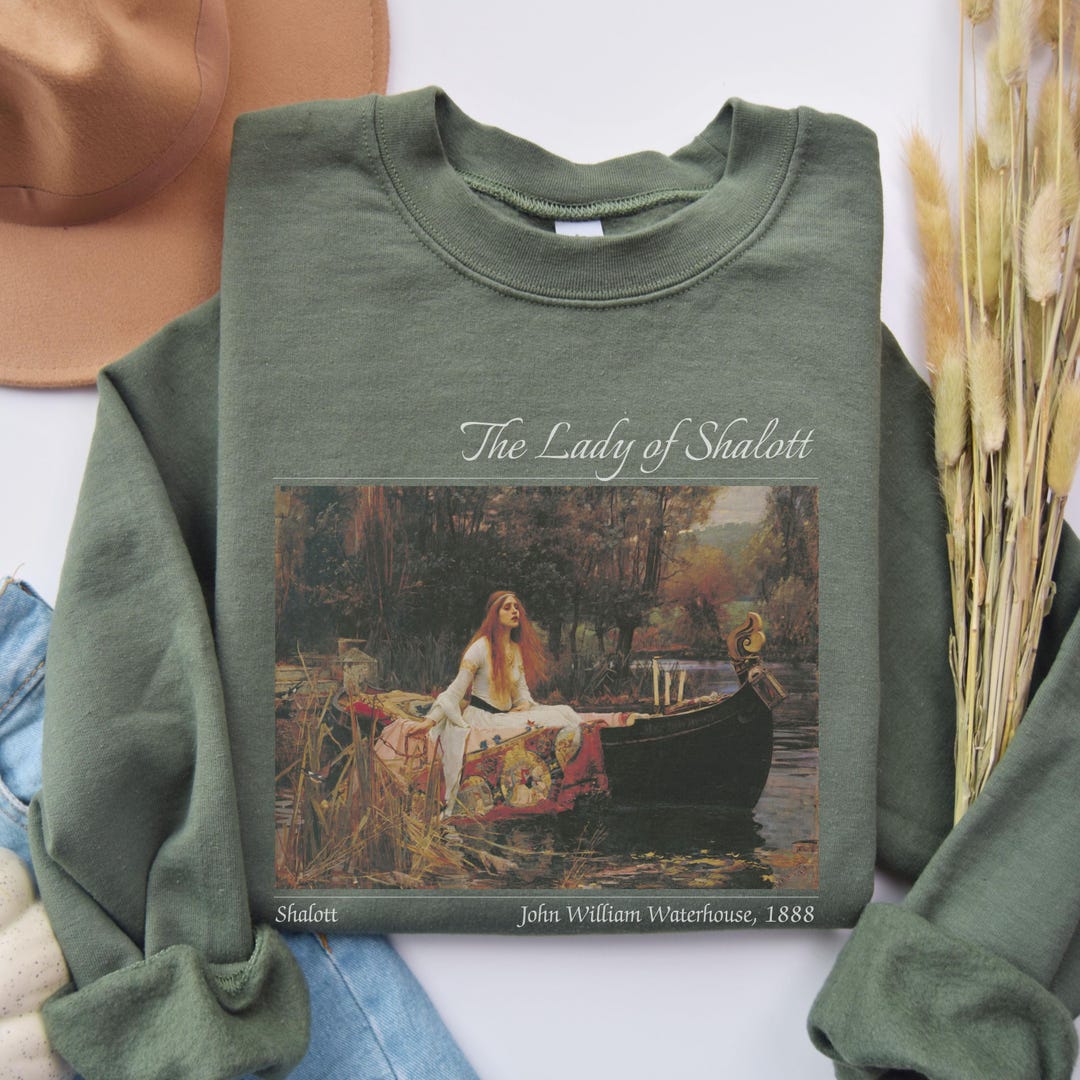 Lady of Shalott Waterhouse Painting Sweatshirt Art Lover Sweater Dark ...