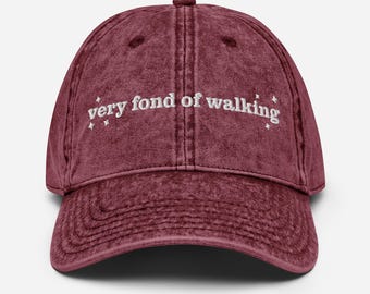 EMBROIDERED Stolz und Vorurteil Vintage Baumwolle Twill Cap Sehr gerne zu Fuß Zitat Hut Jane Austen Fandom Merch Buchliebhaber Geschenk für Sie Cap