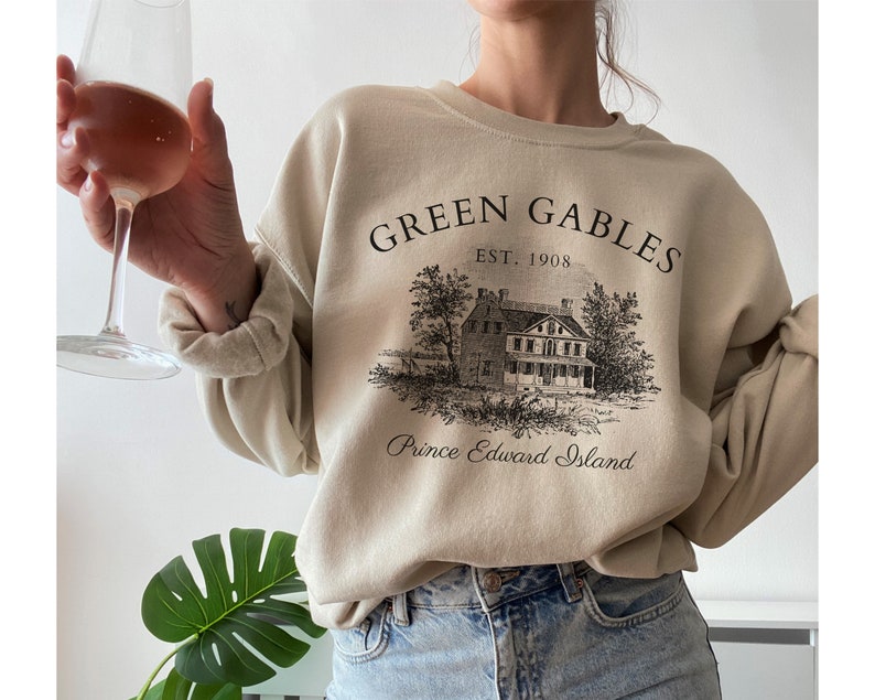 Green Gables Fandom sweatshirt Bookstagram shirt light academia cottagecore clothes fandom reading book sweater literature literary gift zdjęcie 6