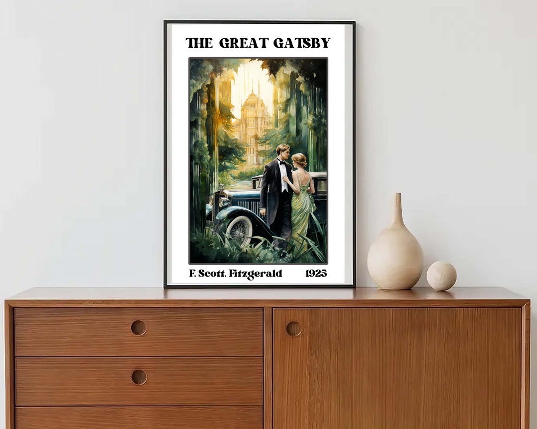 The Great Gatsby Poster F Scott Fitzgerald Wall Art Great Gatsby Decor ...