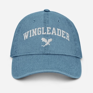 EMBROIDERED Wingleader Denim Hat Romantasy Bookish Fandom Merch Dragon Booklover Baseball Cap Dark Academia Booktok Gift for Her