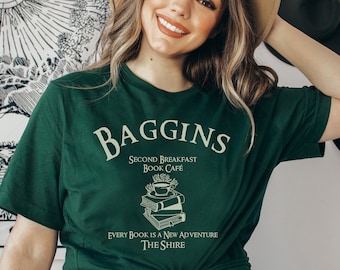reading book fandom shirt dark academia Baggins tshirt librarian teacher literary merch Christmas birthday ringer gift gothic vintage tee