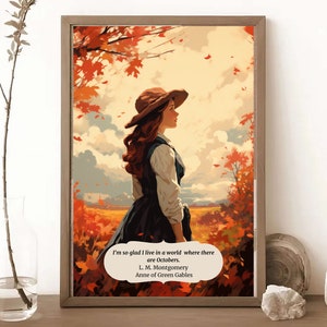 Anne of Green Gables Print Bookstagram Poster Light Academia Wall Art Cottagecore Decor Bookish Print Literary Art Painting Poster image 7