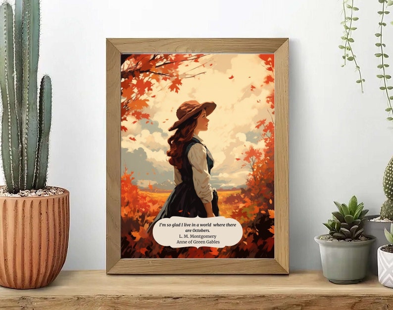 Anne of Green Gables Print Bookstagram Poster Light Academia Wall Art Cottagecore Decor Bookish Print Literary Art Painting Poster image 1