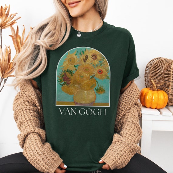 Camiseta de girasoles de Van Gogh, camiseta vintage renacentista