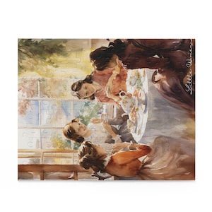 Little Women Jigsaw Puzzle Louisa May Alcott Gift for Booklover Literary Bookish Gift Light Academia Wall Decor Puzzle (120, 252, 500-Piece)