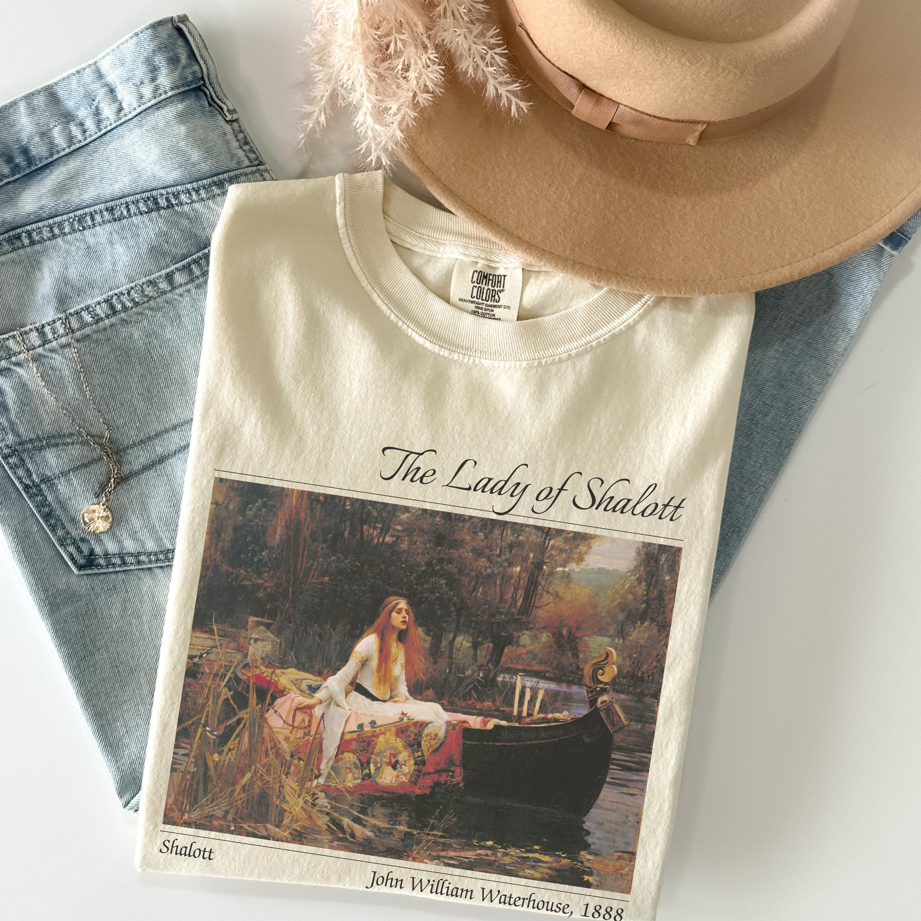 Chemise Lady of Shalott Comfort Colors® T-shirt peinture célèbre Waterhouse Cadeau vintage pour artiste T-shirt artistique Dark Academia T-shirt King Arthur